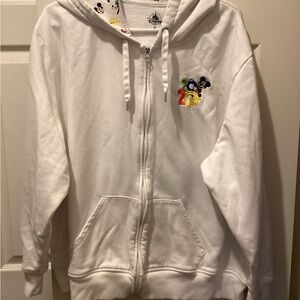 Disney White Hoodie with Multicolor Mickey Logo
